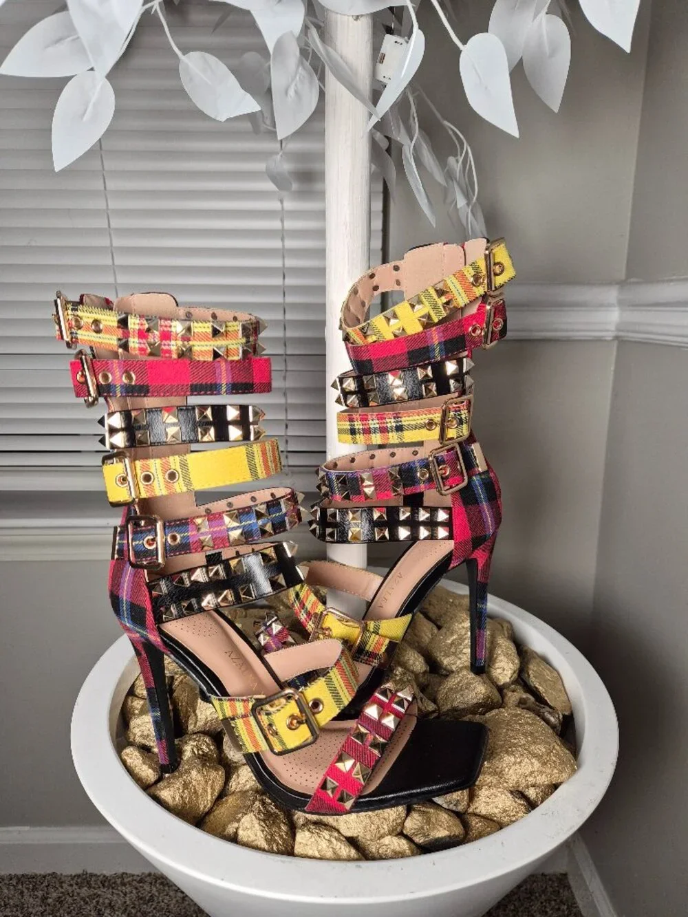 Dress Me Up Studded And Plaid Please. And Make It Strappy!